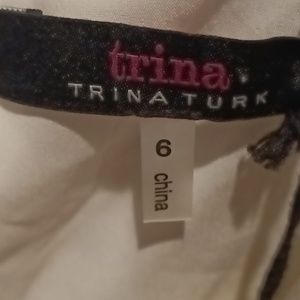 FINAL PRICE NWT TRINA TURK whitewash crocheted laced floral dress w flared waist